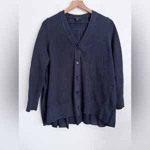 COS Oversized Navy Blue Pleated Back Cardigan XS